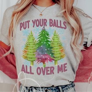 Hippie Runner Put Your Balls on Me Christmas Tee